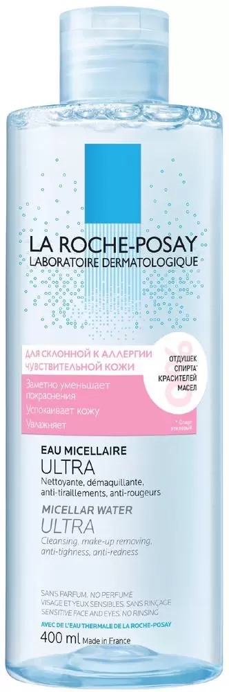 LA ROCHE-POSAY ULTRA REACTIVE Мицеллярная вода для чувствительной кожи и кожи, склонной к аллергии, 400 мл